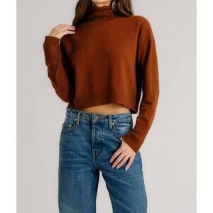 NEW SABLYN sable turtleneck sweater in mahogany
